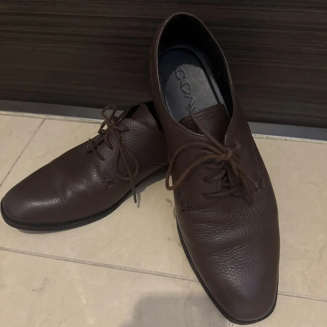 【未使用】COACH コーチ　プレーントゥ　レザーシューズ　革靴　黒26.5cm 未使用】COACH コーチ プレーントゥ レザーシューズ 革靴 黒26.5