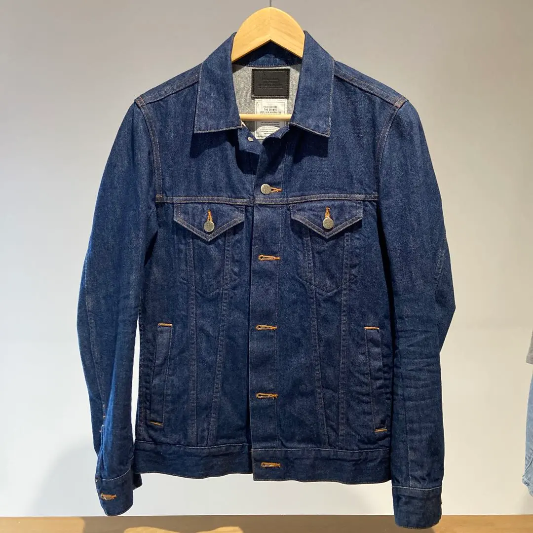美品 THE CRIMIE クライミー セルビッジ デニム ジャケット XL CRIMIE BORN FREE GARAGE USED STRETCH JAPANESE SELVEDGE DENIM
