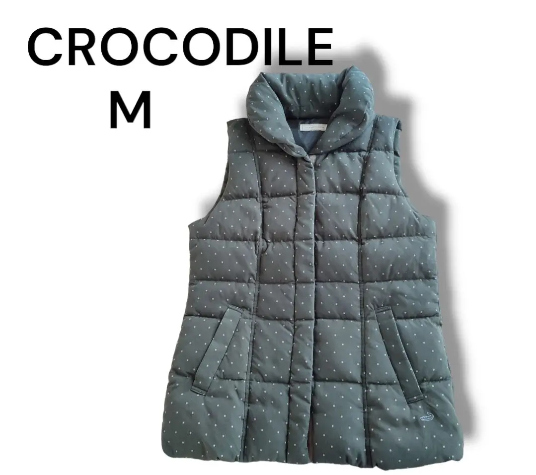 クロコダイル　ダウンベスト　レディースLL クロコダイル CROCODILE ダウンベスト リバーシブル チェック