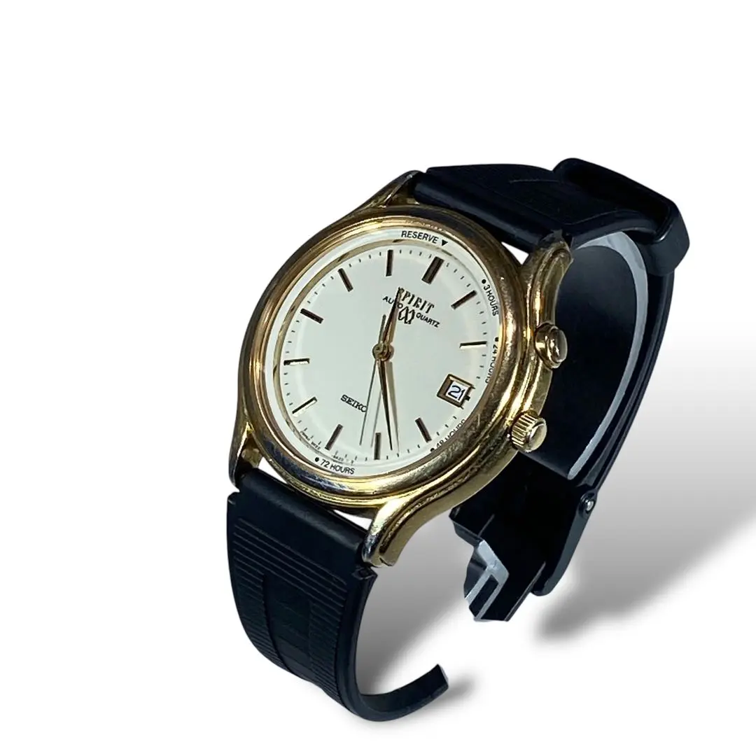 二次電池新品 ①軽量チタン SEIKO AGS SPIRIT 5M22-6B40 □ SEIKO AGS SPIRIT TITANIUM 5M22-6B40 二次電池交換諸々で