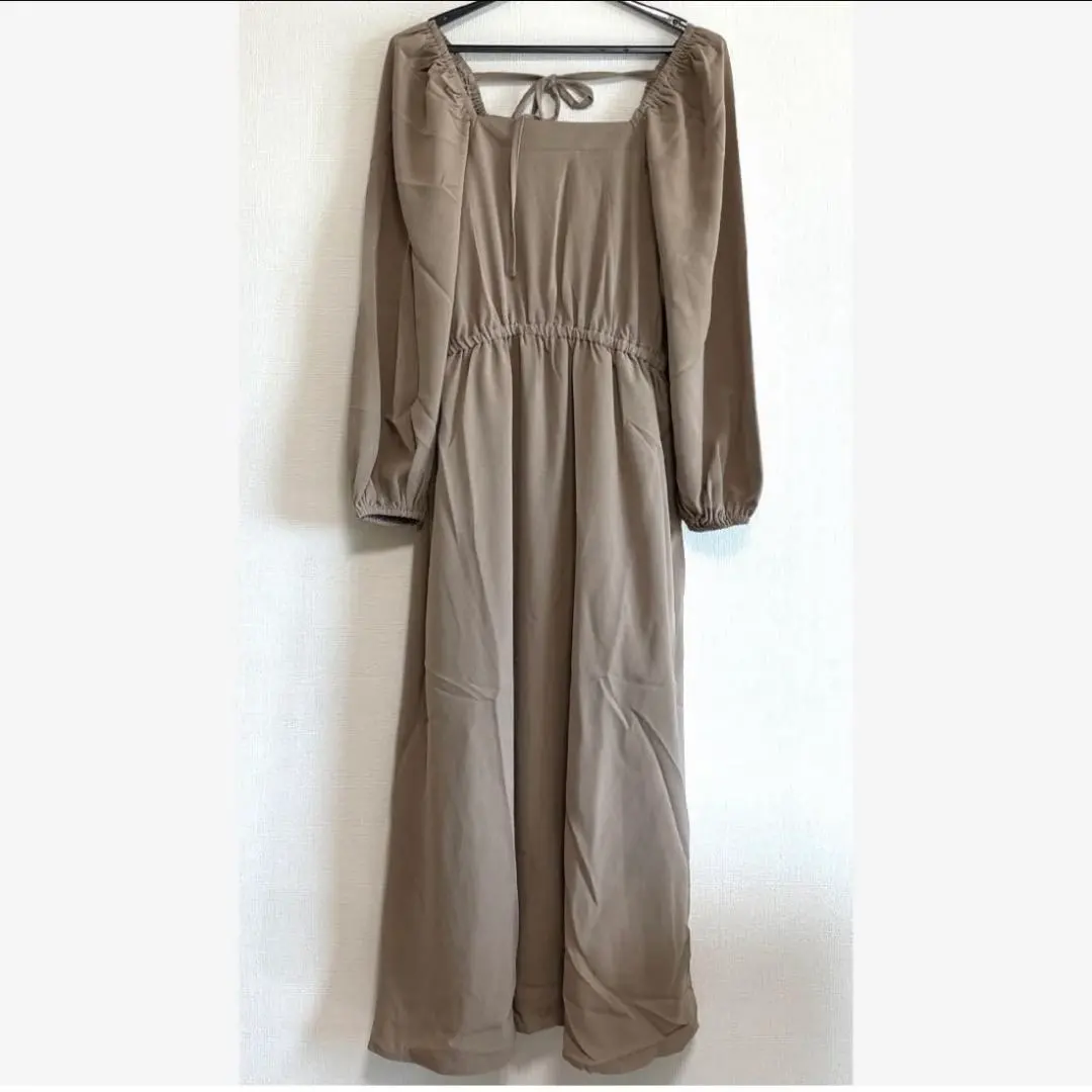 米色 長袖 連衣裙 S 的縮圖