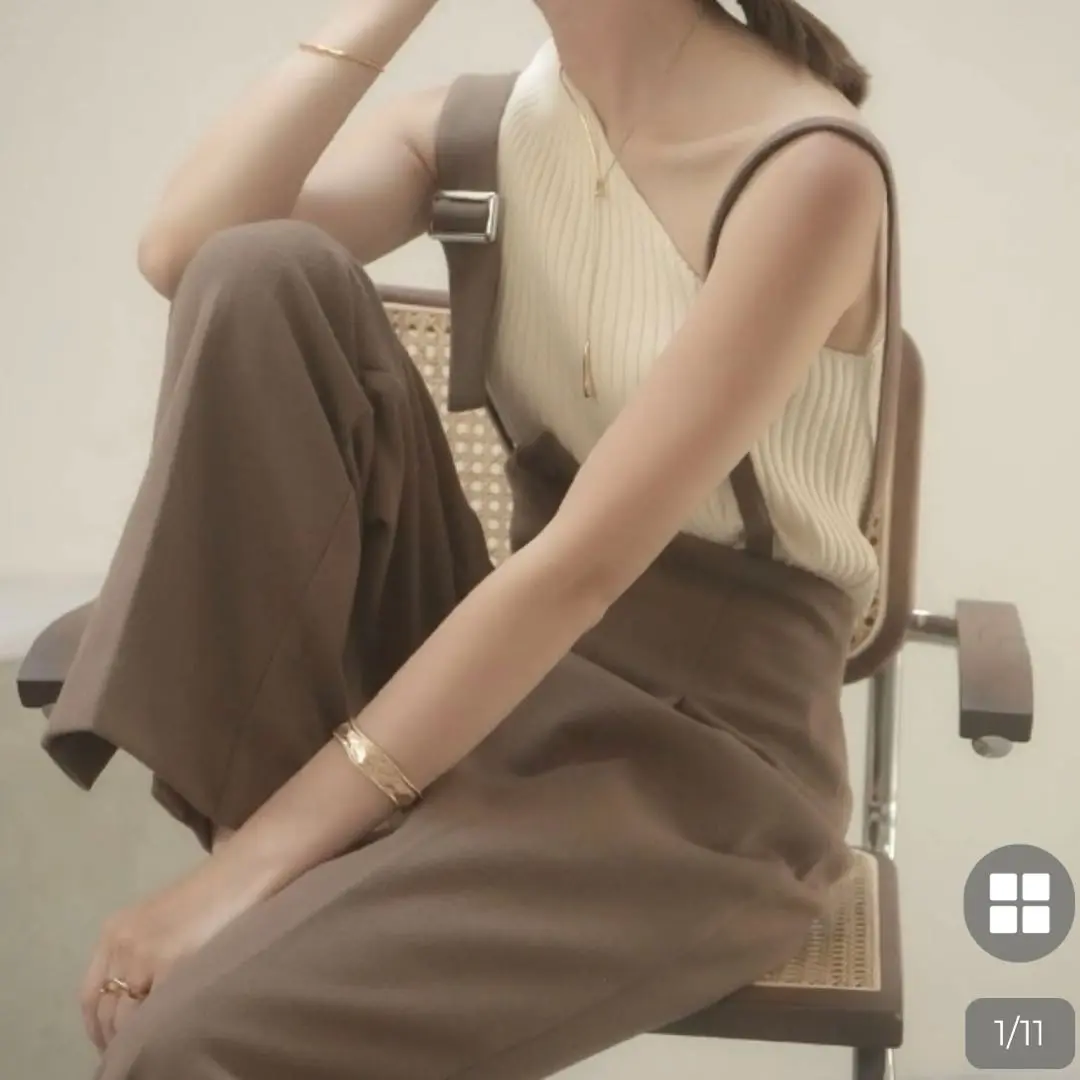 新品タグ付！Eaphi one shoulder rib knit beige Eaphi one shoulder rib knit