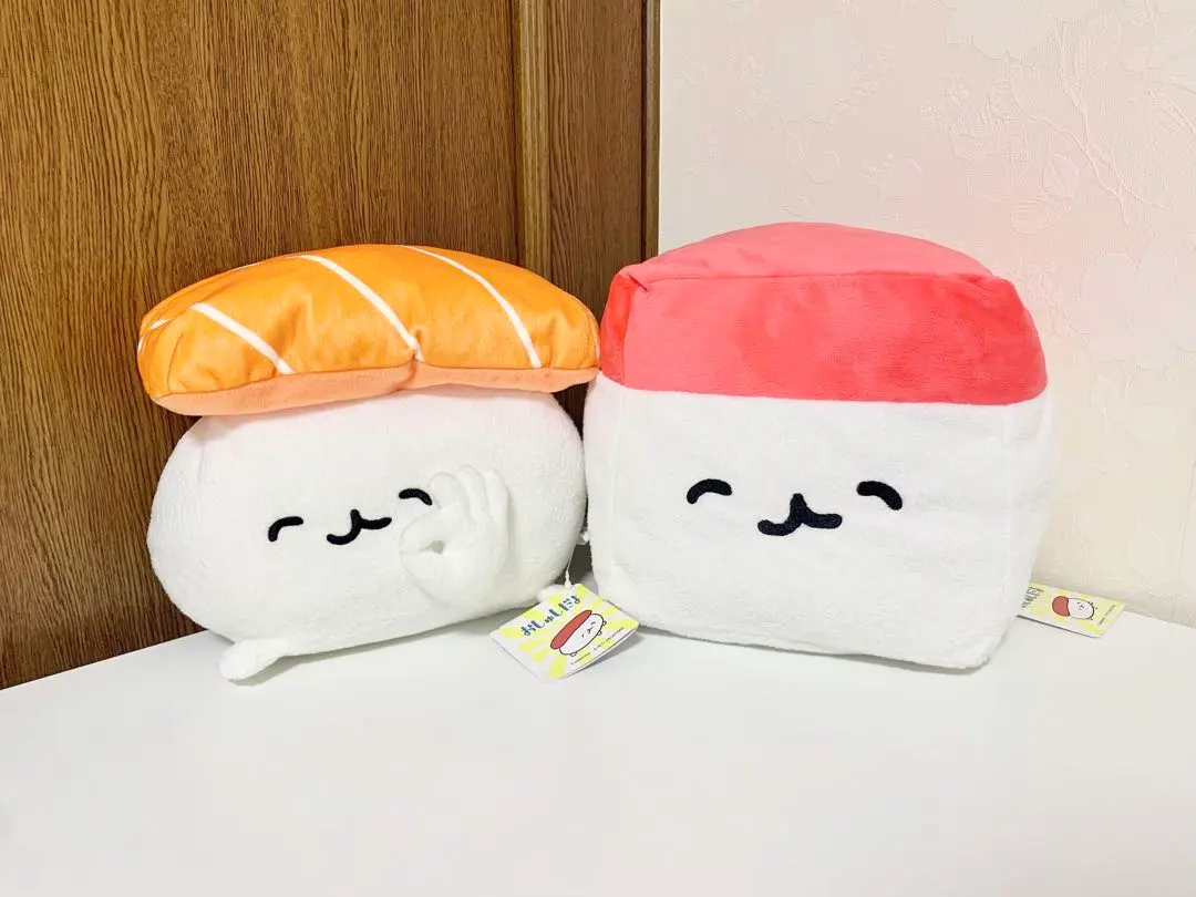 Thumbnail of Oshushi Dayo, Hand-Shaped Pressed Sushi Plush BIG Salmon Tuna