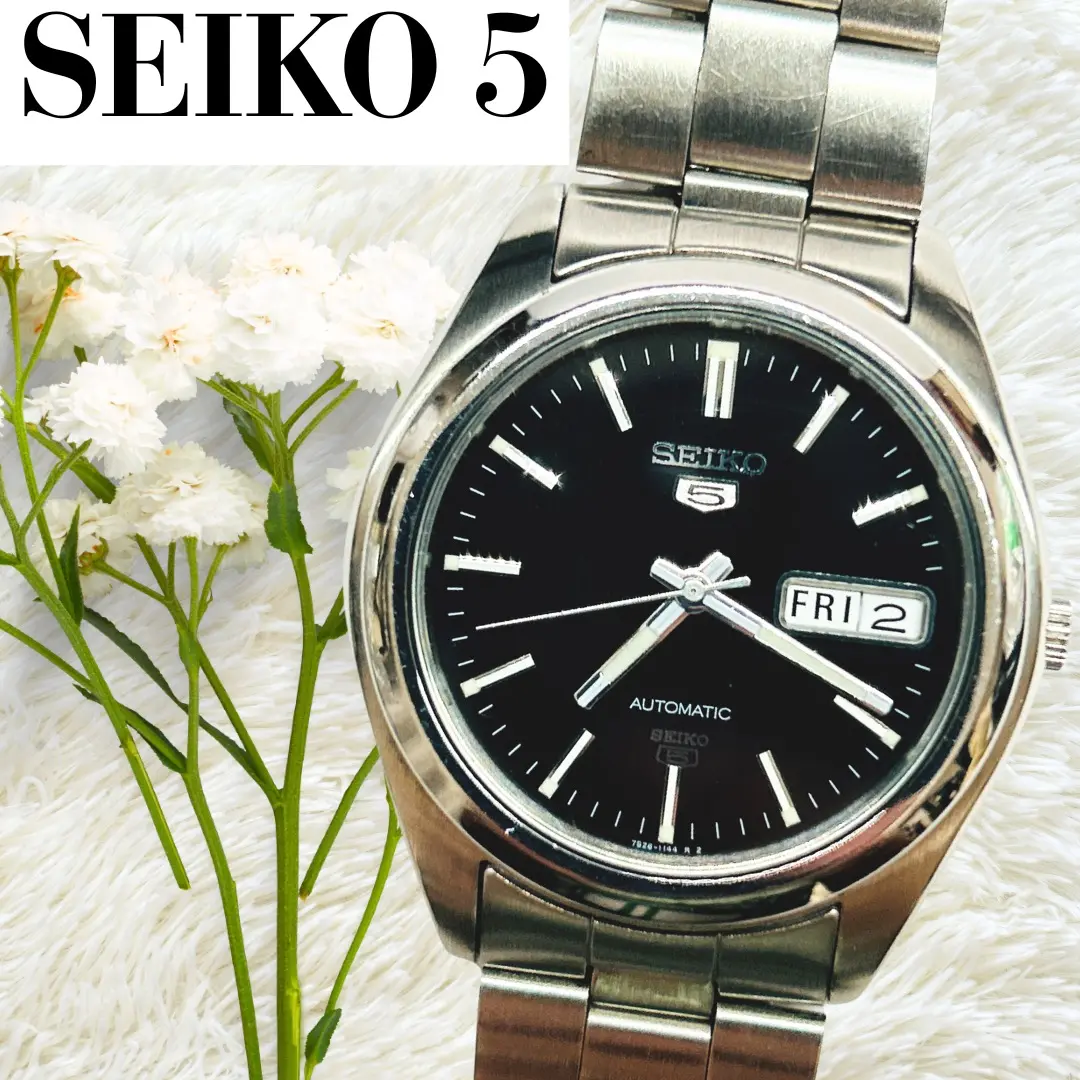 K*n様 美品! SEIKO5 セイコー 5 自動巻き 7S26-0060 裏ス 稼働・美品】SEIKO 5 7S26-0060／自動巻き／黒文字盤 - メルカリ
