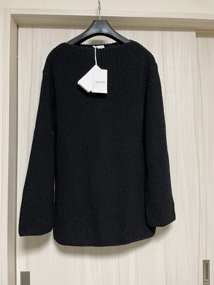 Thumbnail of FERRAGAMO Black Knit Sweater