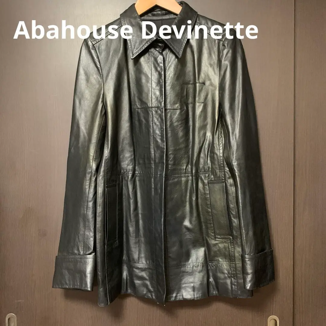 美品アバハウスAbahouse Devinetteシングルライダース ラムレザー 定番】ネオレザー シングル ライダース｜ABAHOUSE GRAY