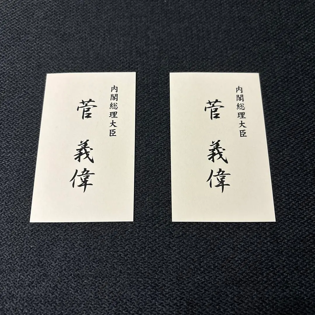 内閣総理大臣　菅 義偉（すが よしひで）　木目調　名刺　※検索用：首相　官房長官 内閣総理大臣 菅 義偉（すが よしひで） 木目調 名刺 ※検索用