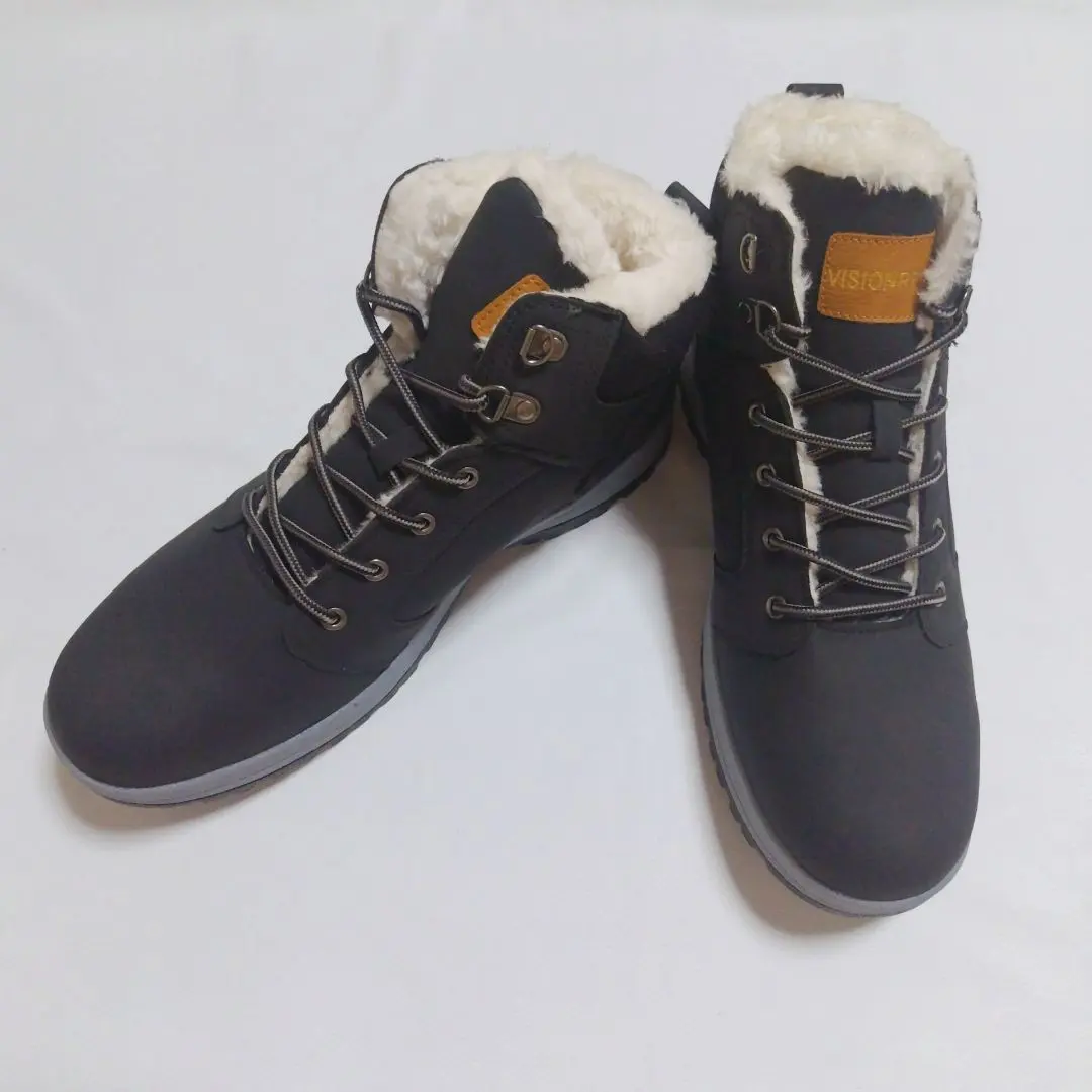 29.0cm 防寒靴 男士 防水 登山靴 內裡加絨 黑色 的縮圖