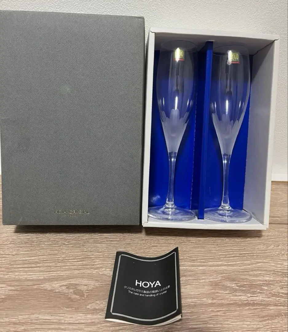 香檳杯 HOYA水晶 雙人份 未使用新品 的縮圖