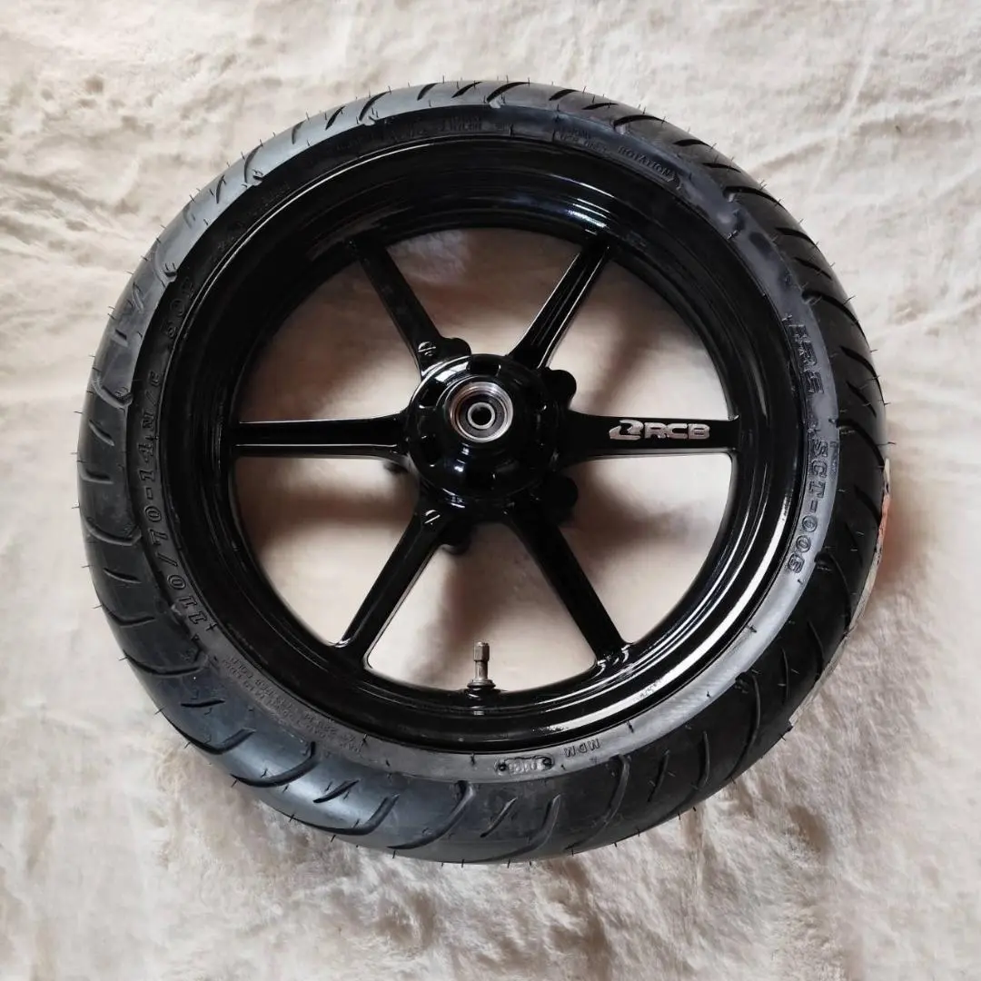 リトルカブ　フロントホイール　14インチ　新品タイヤ付き 公式の リトルカブ 純正14インチホイール 前後セット（傷や汚れ
