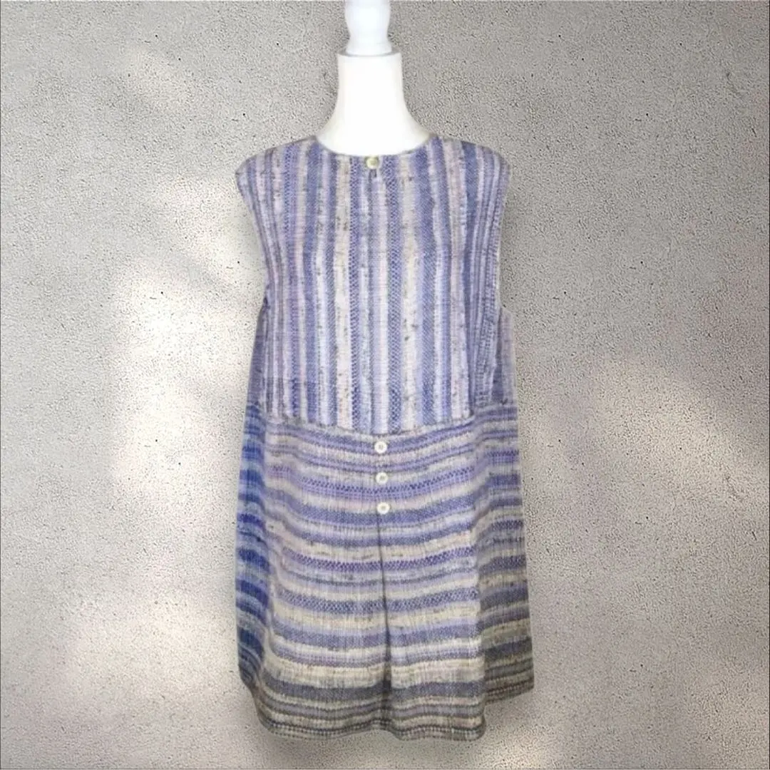 SAORI hand woven 古着 手織り 編み フリンジ 半袖チュニック SAORI hand woven 古着 手織り 編み フリンジ 半袖チュニック