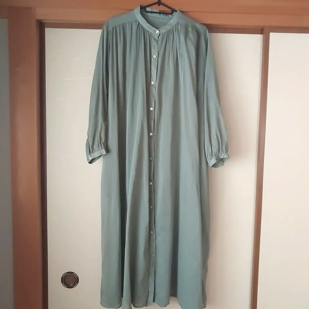 綠色襯衫洋裝 的縮圖