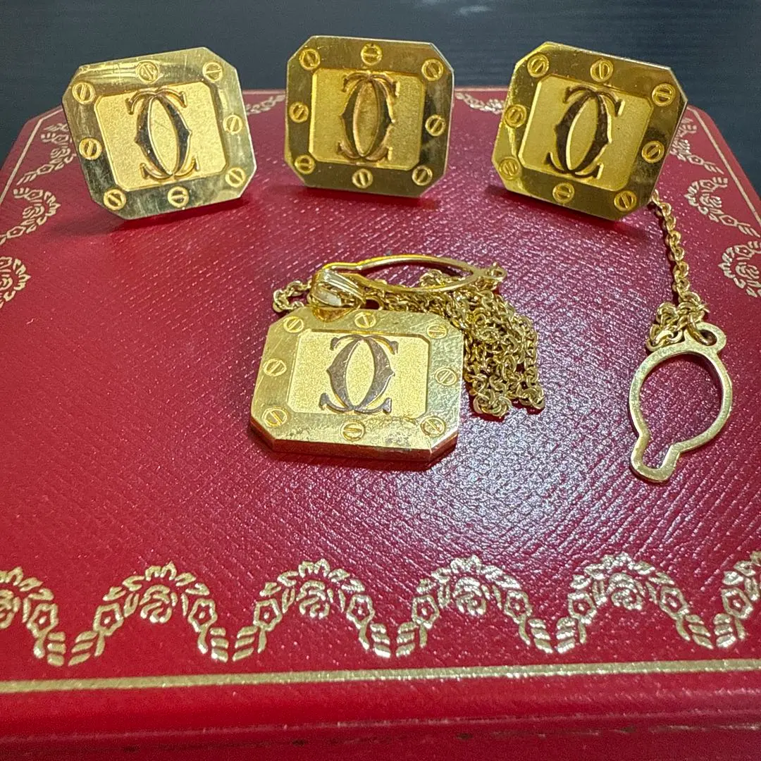 Thumbnail of Cartier Vintage Cufflinks, Tie Tack, and Tie Chain Set