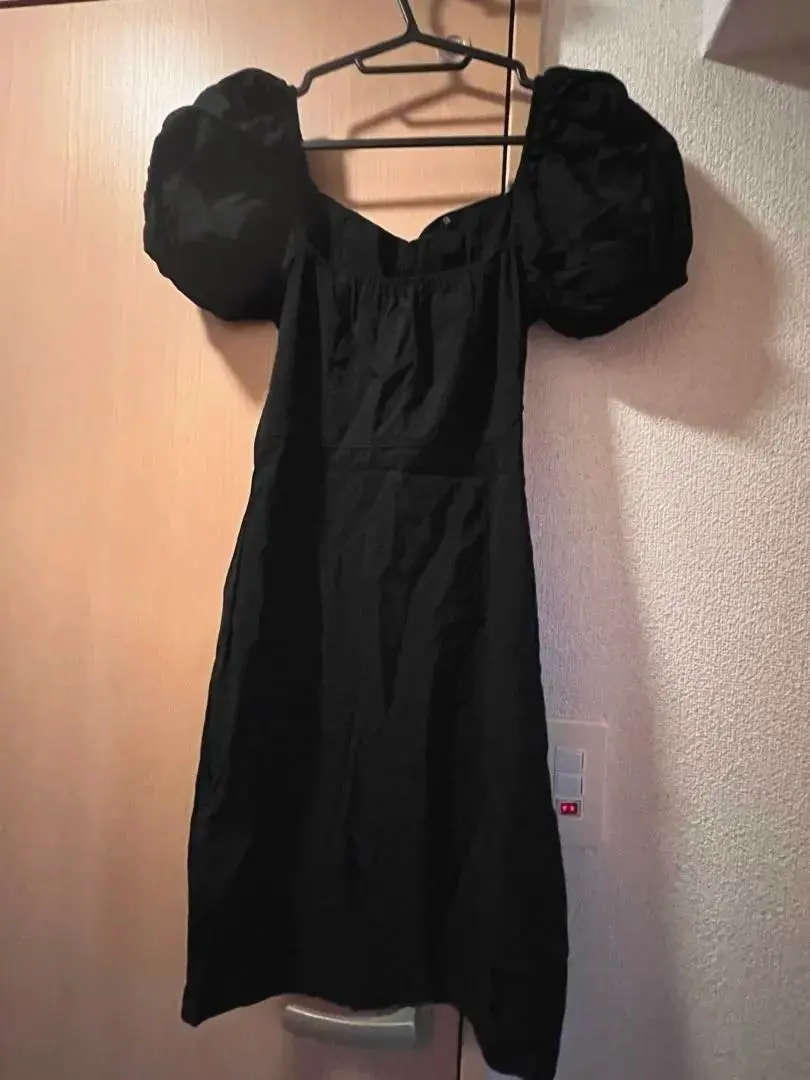 Thumbnail of Black puff sleeve mini dress
