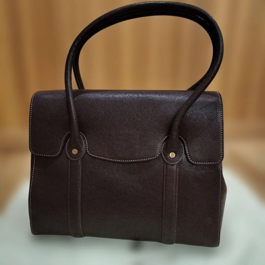 Thumbnail of Excellent condition! Tsuchiya Kaban Dark Brown Leather Tote Bag AG0123DB AGIR