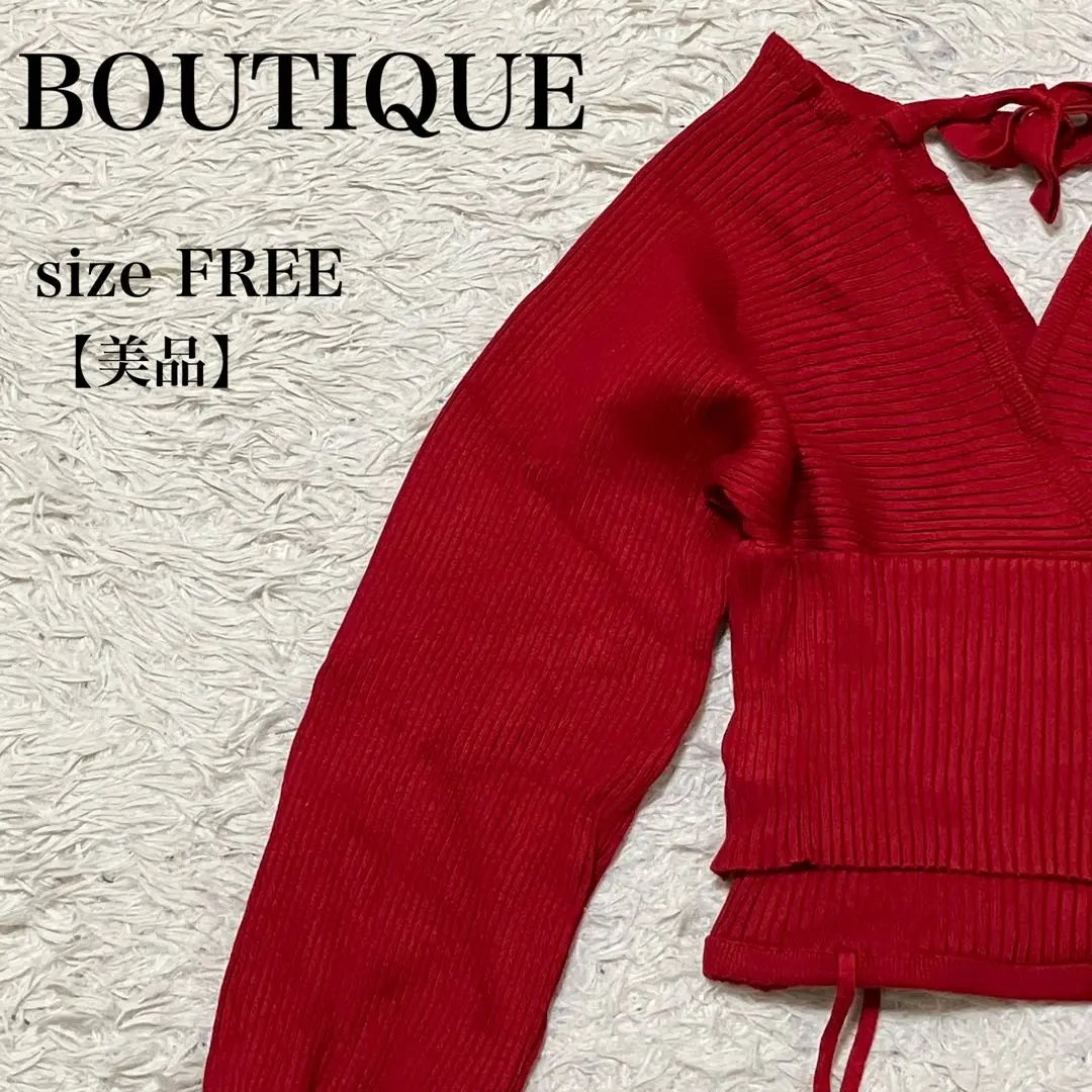 Thumbnail of Boutique, Excellent Condition, Full Rib Knit, FREE, Korean Style, Surplice Neck, Elegant