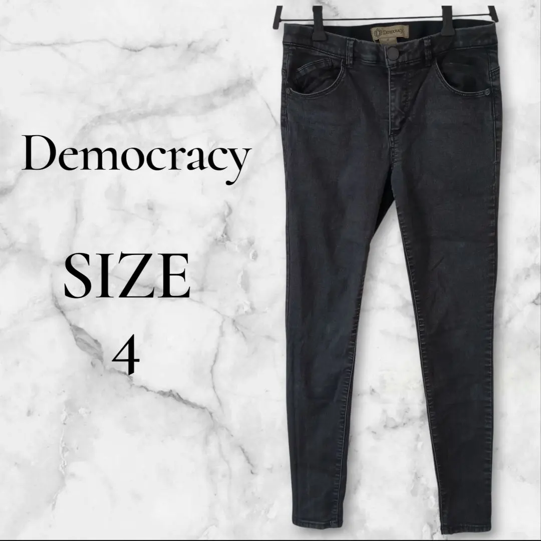 緊身牛仔褲 Democracy 尺寸4 黑色 牛仔布 的縮圖