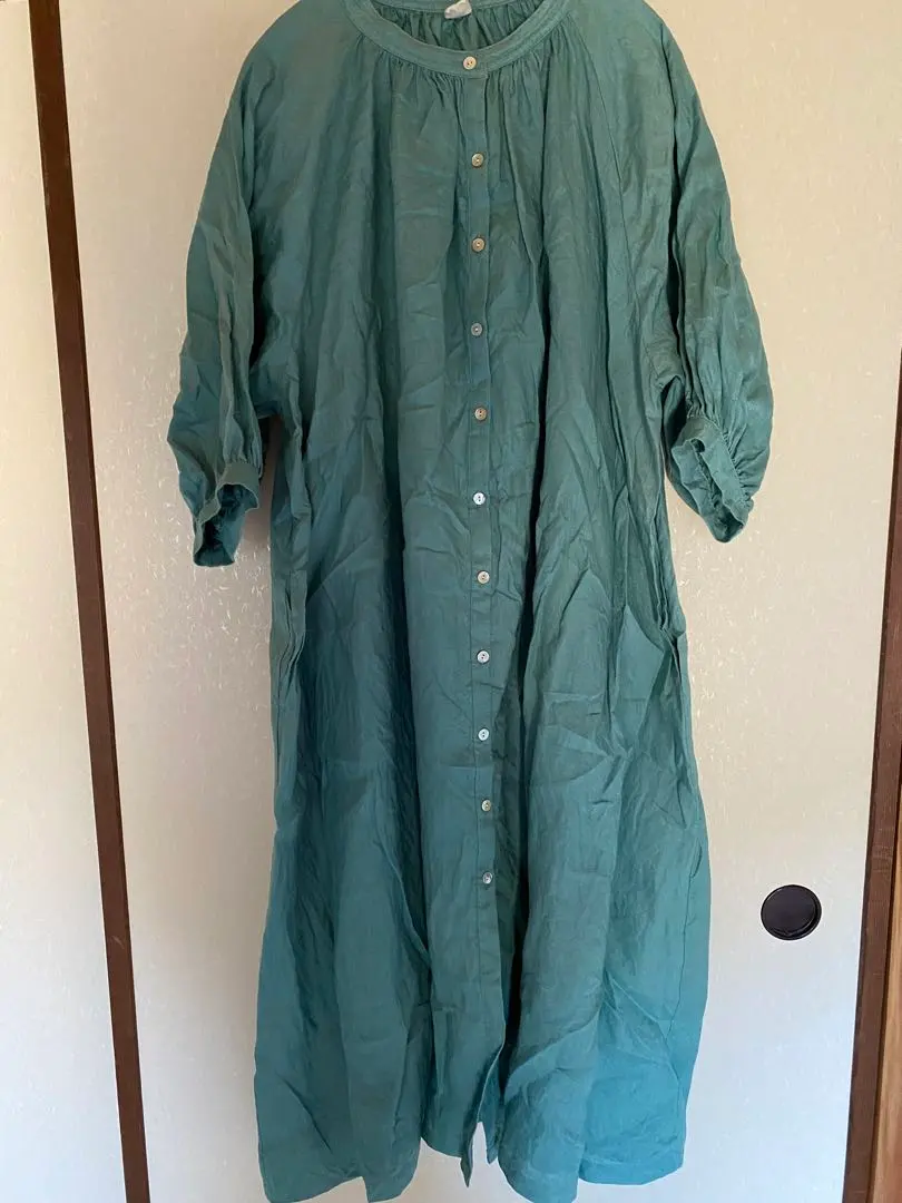 Thumbnail of Pale green long-sleeved shirt dress