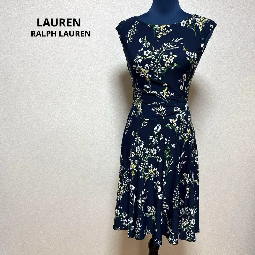 Thumbnail of Lauren Ralph Lauren Sleeveless Floral Dress Navy XXS