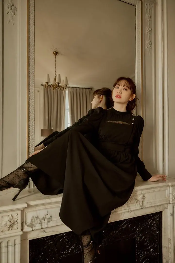 ワンピース herlipto Modern Mademoiselle Back Ribbon Fubail / Modern Mademoiselle Back Ribbon Dress