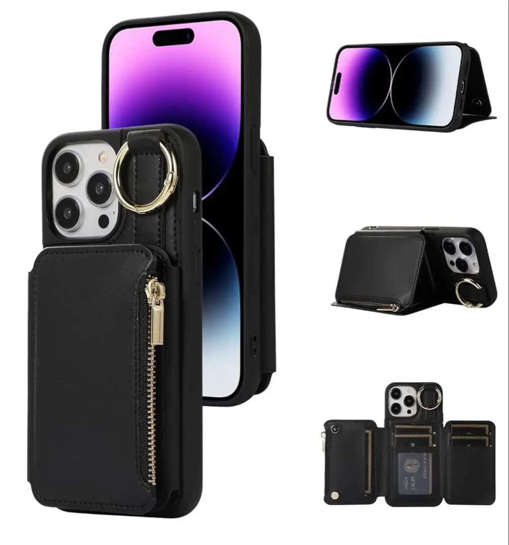 Thumbnail of Black wallet-style iPhone 13 Pro case