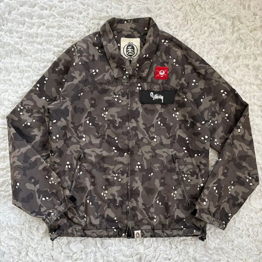 エイプ　レインジャケット　リザートカモ 希少 アーカイブ『A BATHING APE』90sデジカモ2WAYレイン