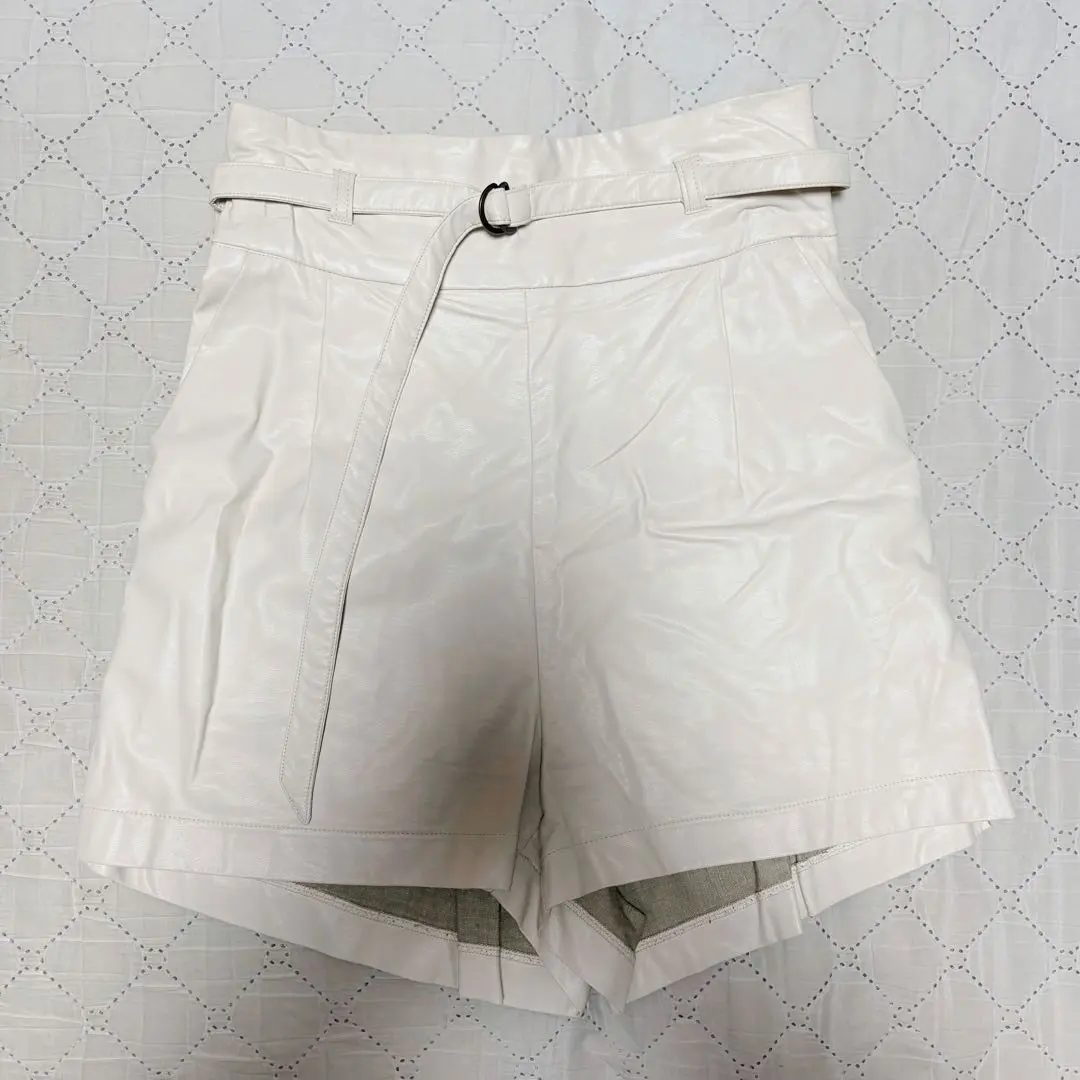 Thumbnail of Faux Leather High-Waisted Shorts Chico
