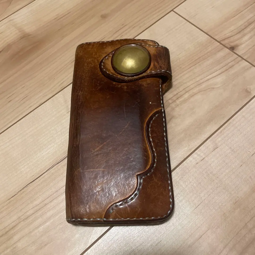Thumbnail of Leather long wallet, natural, mink oil care