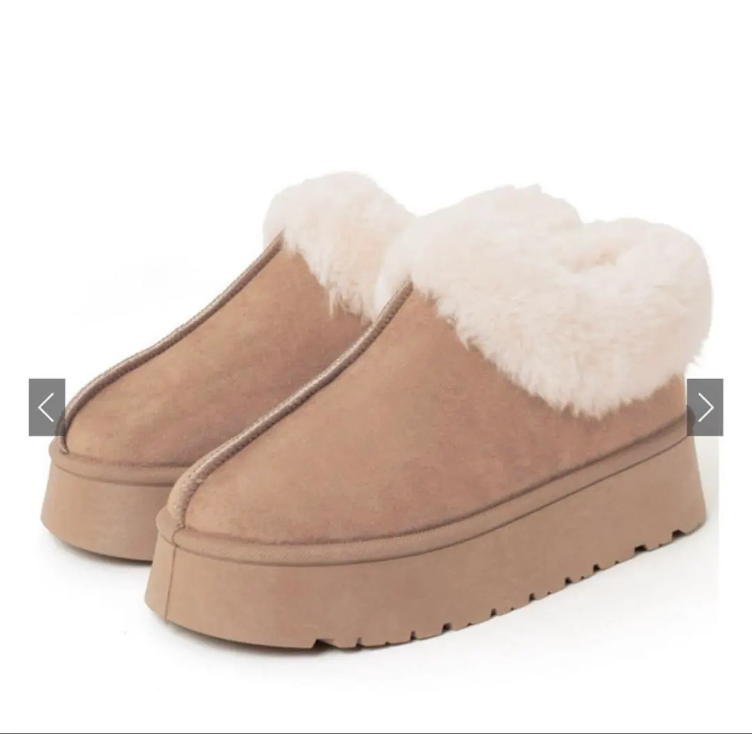 Thumbnail of GRL Platform Mouton Short Boots zr1092 Beige 24.0cm