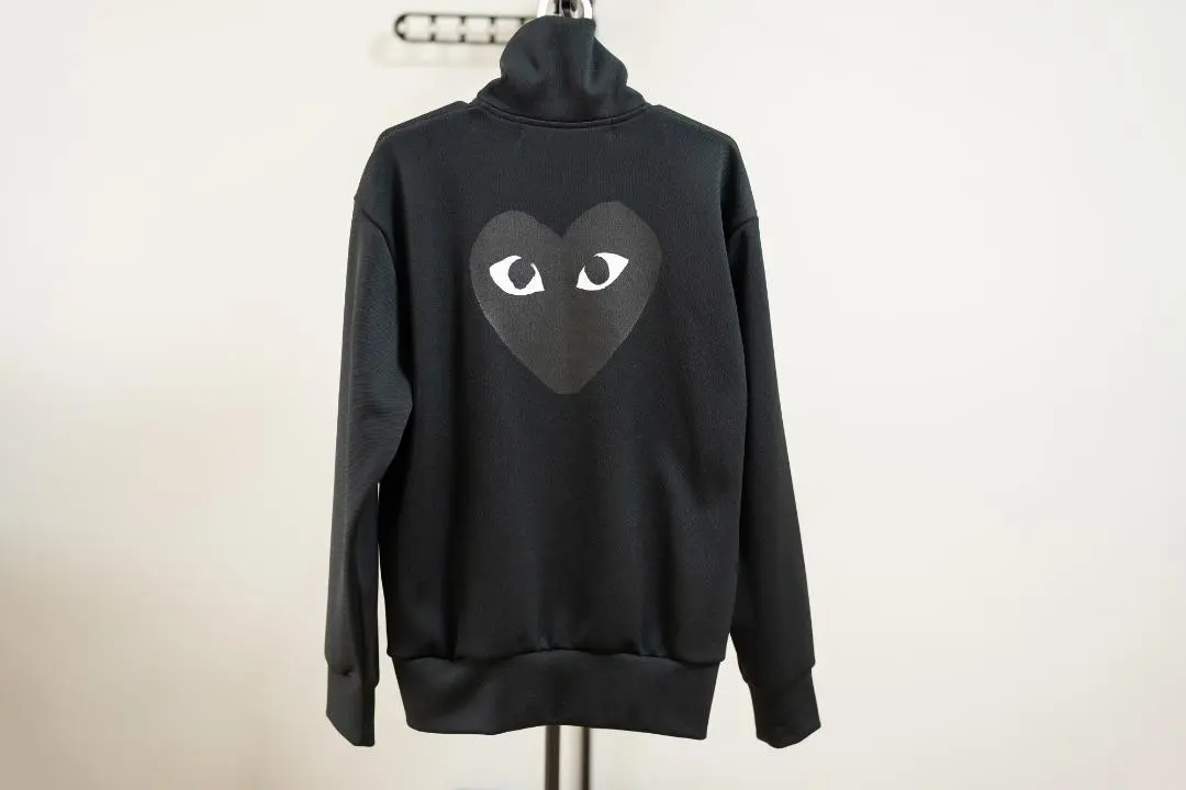 【良シルエット】ギャルソン GARCONS PLAY トラックジャケット 黒 L 良シルエット】ギャルソン GARCONS PLAY トラックジャケット 黒 L