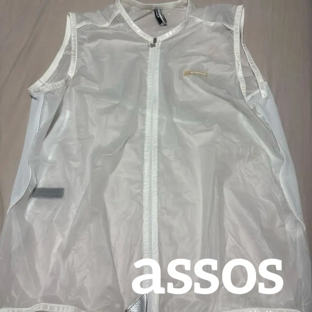 （中古）ASSOS ウィンドブレーカー ホワイト ASSOS ウィンドブレーカー ホワイト/ブラック サイズⅡ （L-XL