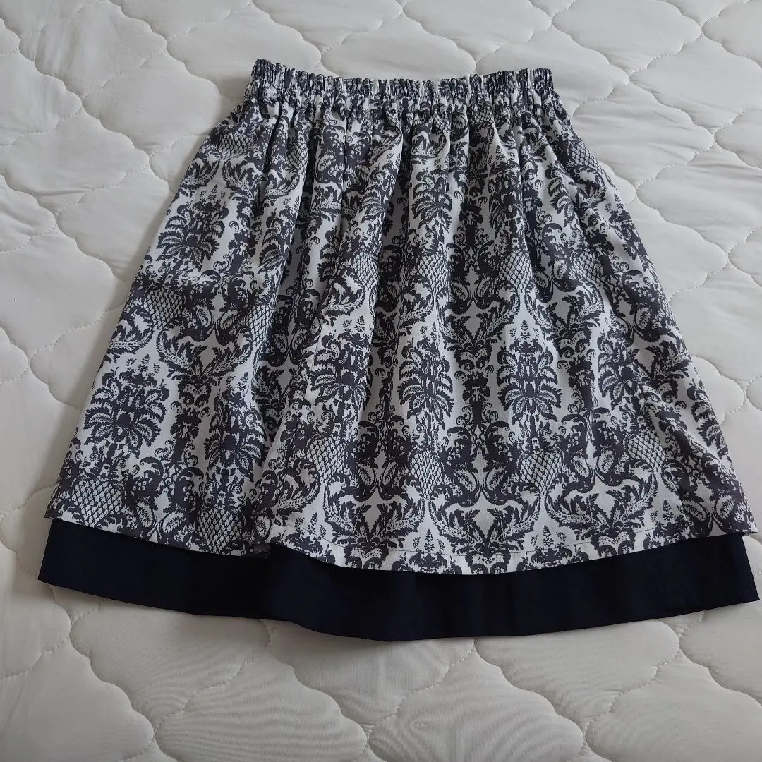 Thumbnail of Urban Research Reversible Flare Skirt, Floral, Navy