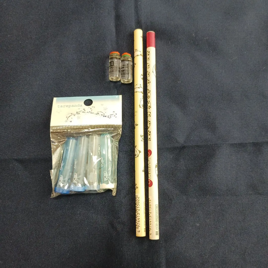 懶熊鉛筆 2支、筆套、印章2個一組 平成復古 的縮圖