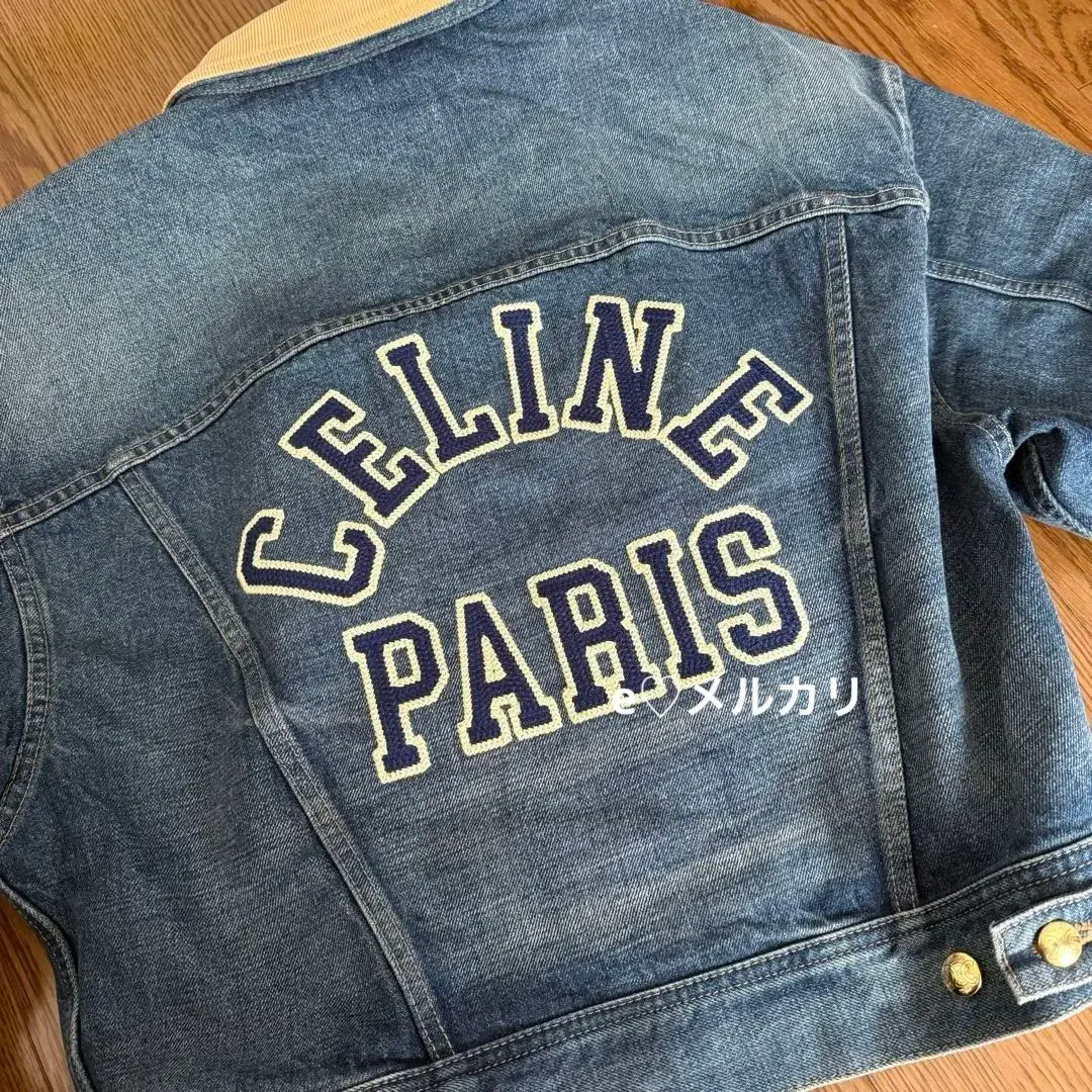 CELINE セリーヌ マカダム レザートリミング デニム ジャケット 42 CELINE セリーヌ 20AW DENIM JACKET WITH STUDS デニム