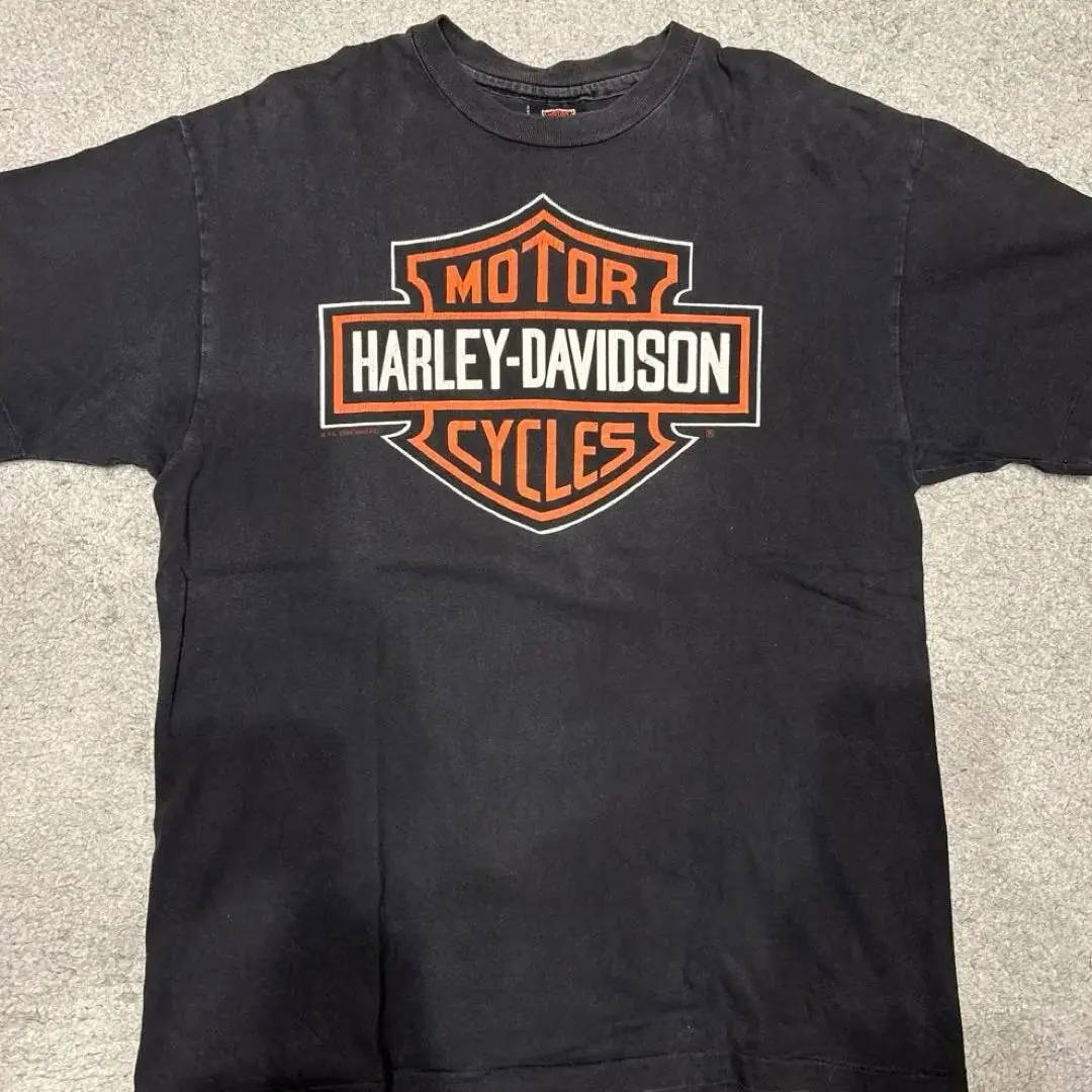 哈雷戴維森 T恤 伊利諾伊州 美國製 黑色褪色 的縮圖