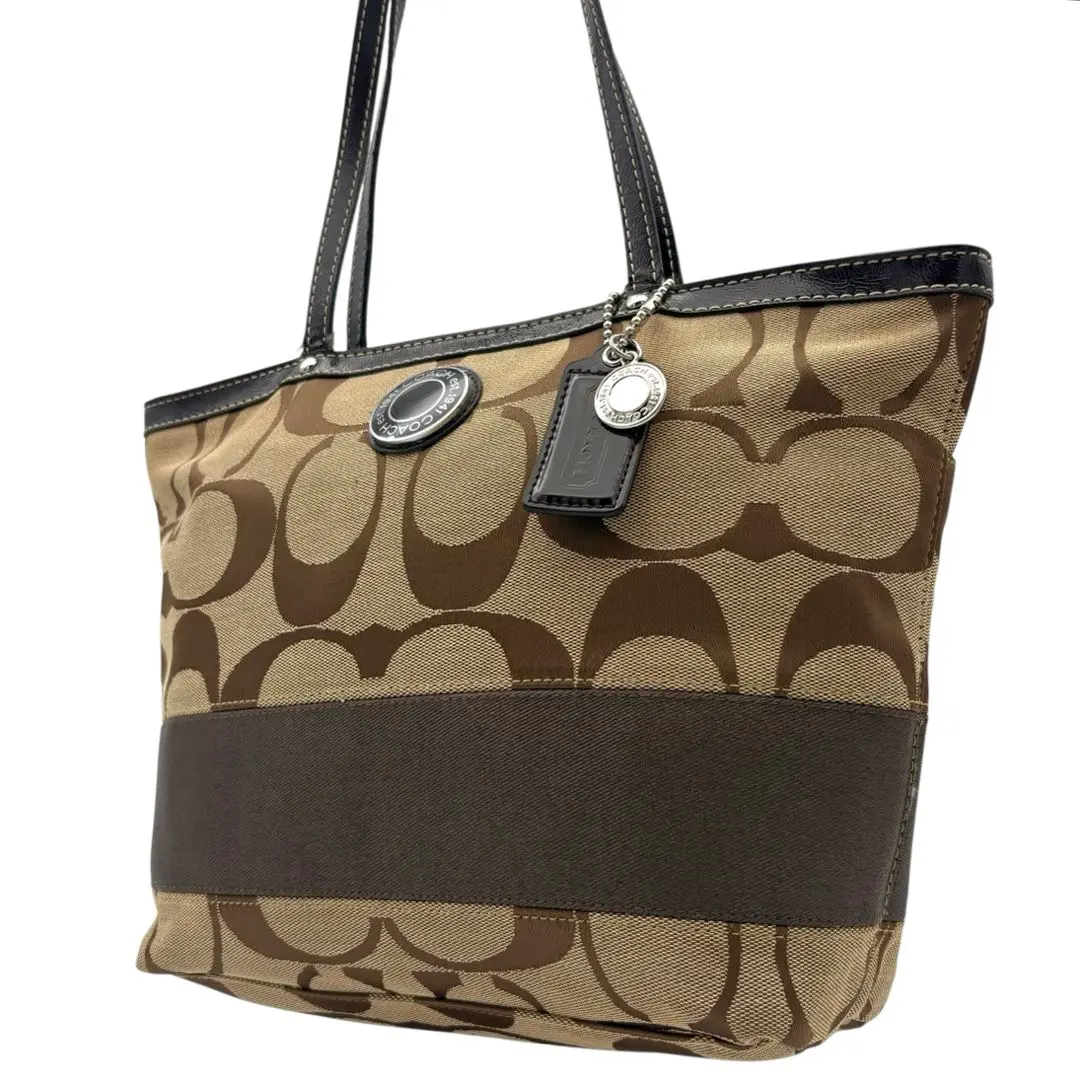 Thumbnail of Coach Signature Tote Bag Brown Cowhide Leather