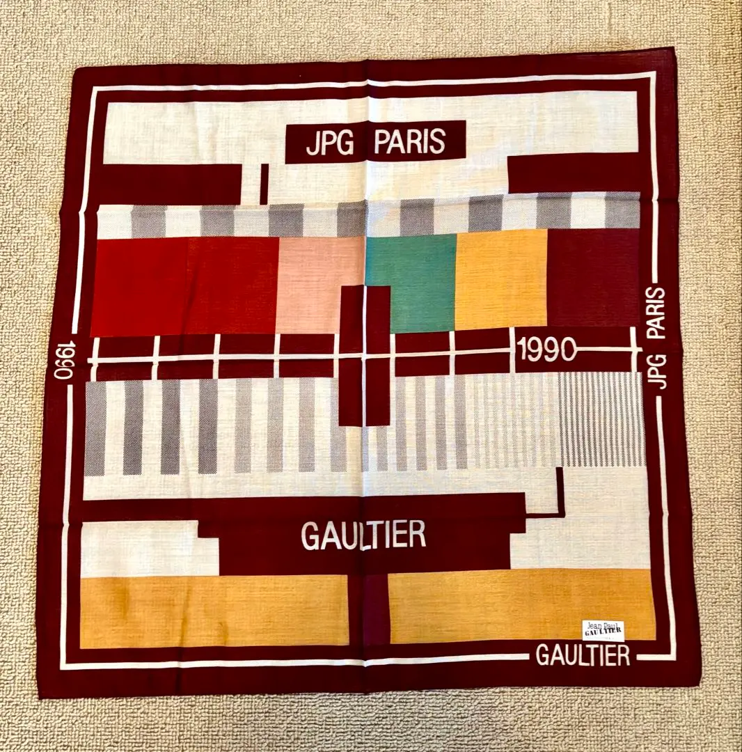 Jean Paul Gaultier ハンカチ ビンテージ風　ゴルティエ Jean Paul Gaultier ジャンポールゴルチエ ハンカチ ビンテージ