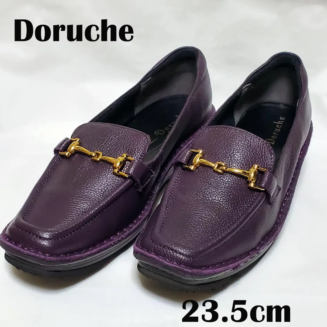 Doruche ドルチェ牛革ステッチダウンローファー　２４，５ｃｍ　３Ｅ　ＱＶＣ ドルチェ牛革ステッチダウンローファー靴磨きクリーナー付き