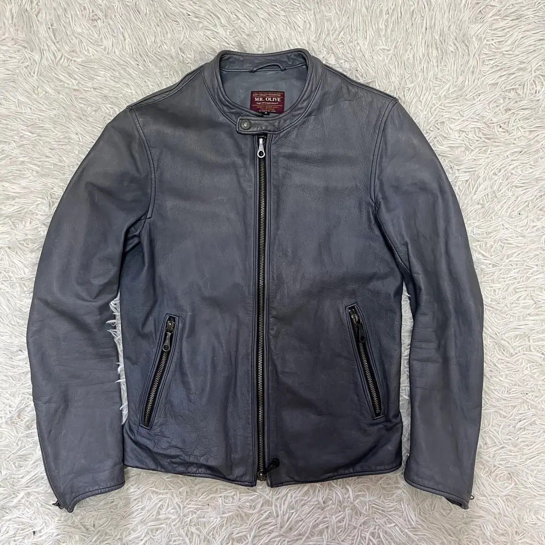 MR. OLIVE 極美品 牛革 レザーシングルライダースジャケット 2025年最新】ミスターオリーブ メンズ シングルライダースの人気