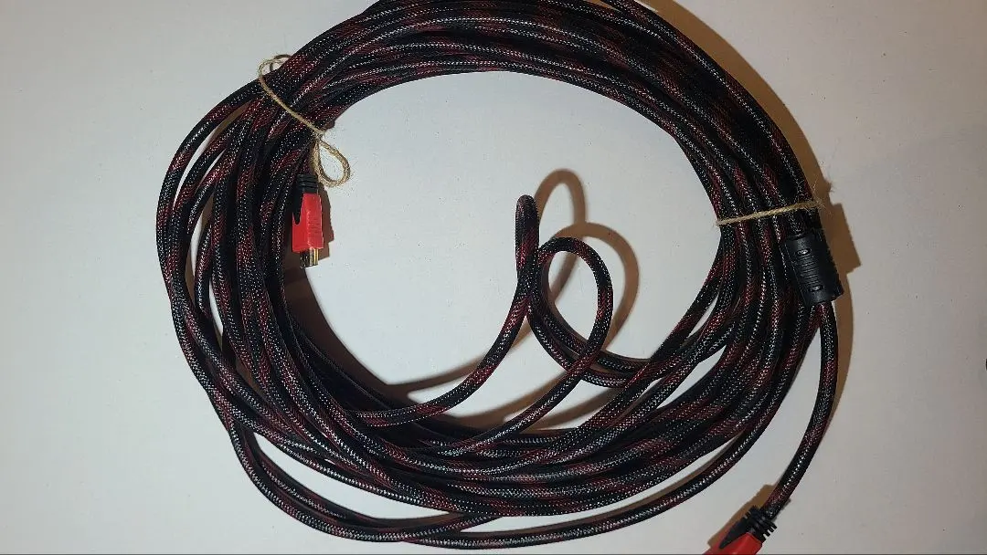 Thumbnail of Outdoor HDMI Cable (approx. 14m) Black and Red Braided Design