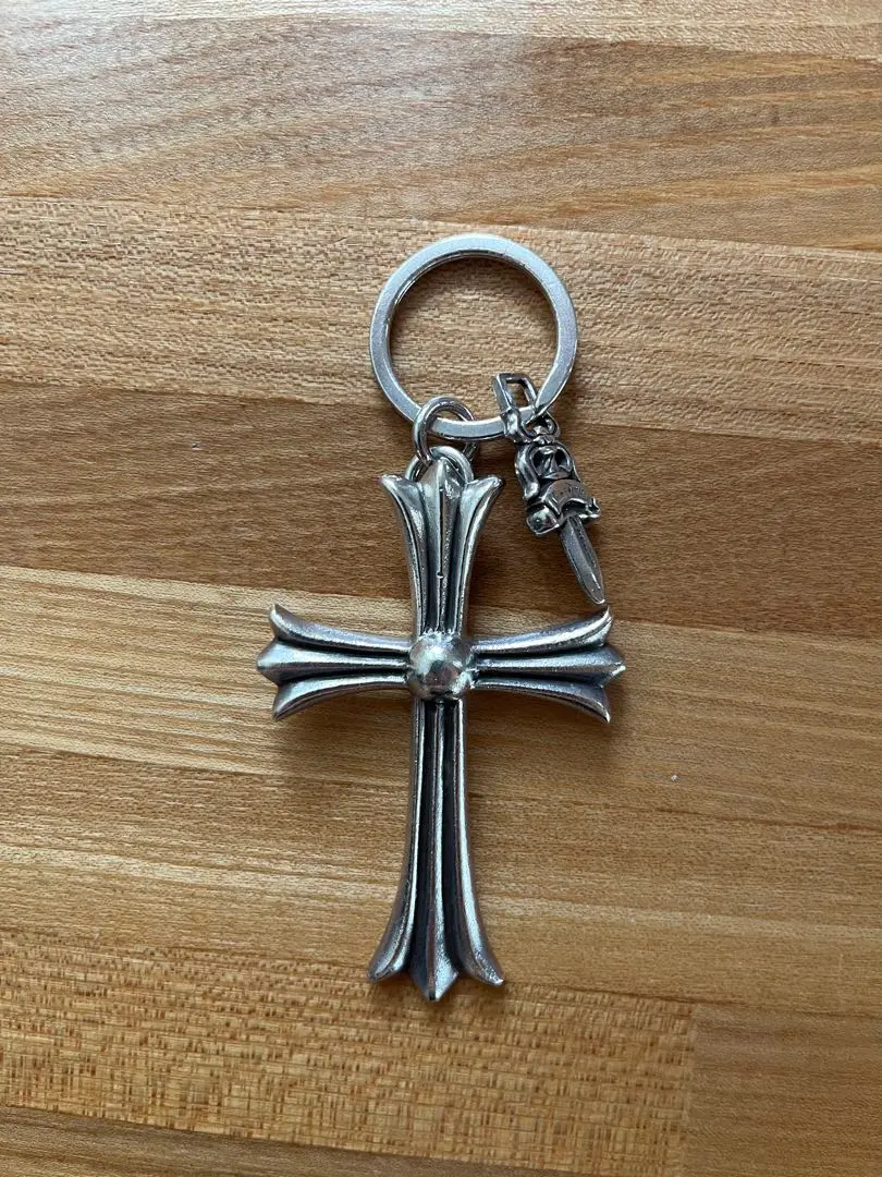 クロムハーツ　ラージクロス　ダガー　スプリットキーリング CHROME HEARTS Large CH Cross Keyring With Dagger クロム
