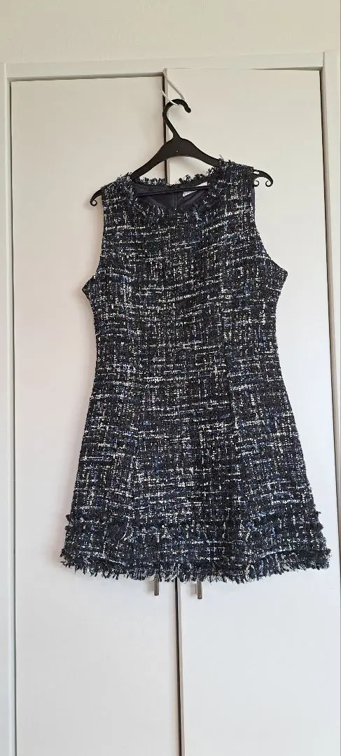 Thumbnail of Navy Tweed Sleeveless Mini Dress