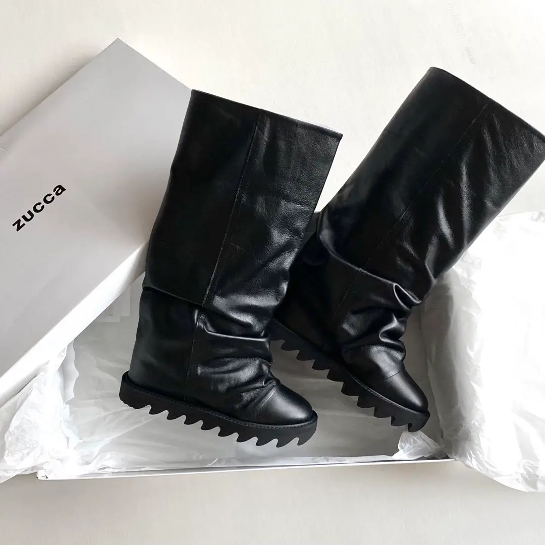 極美品　zucca ズッカ 　本革　ナウシカブーツ　パンツブーツ　バックジップS 新品ZUCCa ズッカ パンツブーツ ナウシカブーツ レザー 本革 日本製