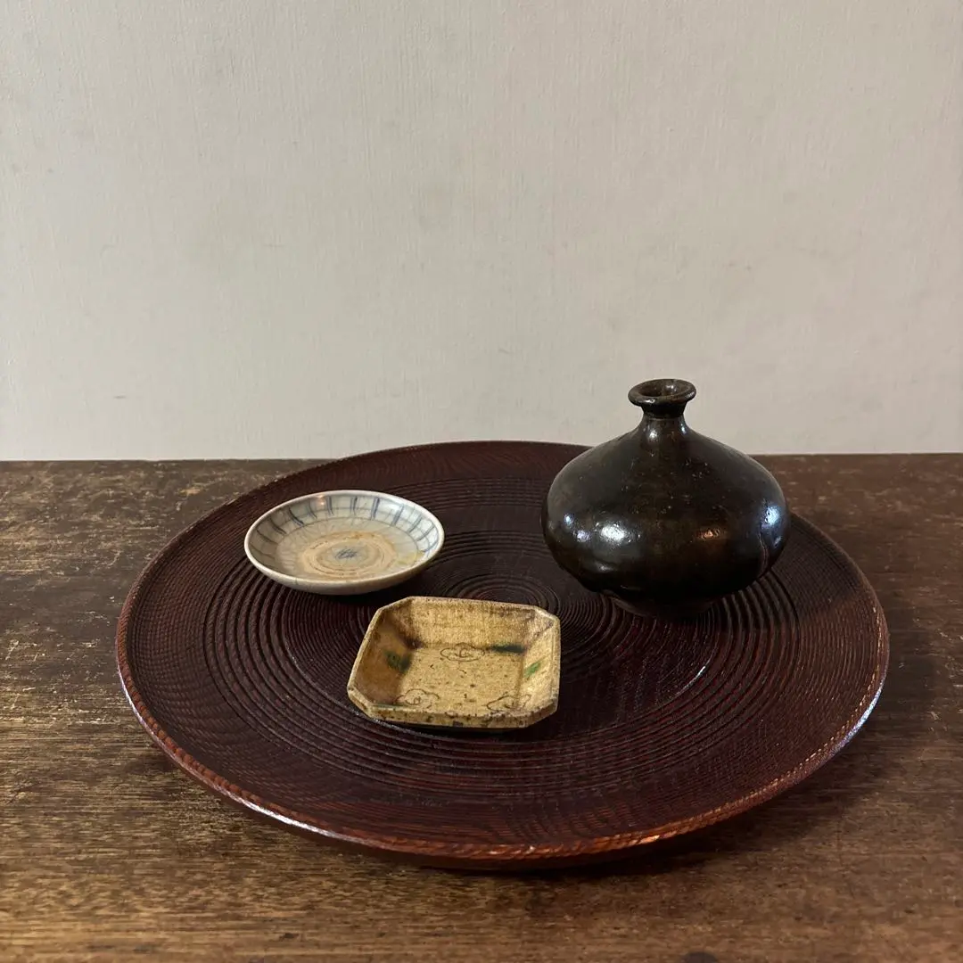 李朝十二角膳天板その66 盆.古道具.骨董品.韓国骨董. Antique.酒器盆 李朝十二角膳天板 / 李氏朝鮮時代後期 sold ⁡ size : 径40.5