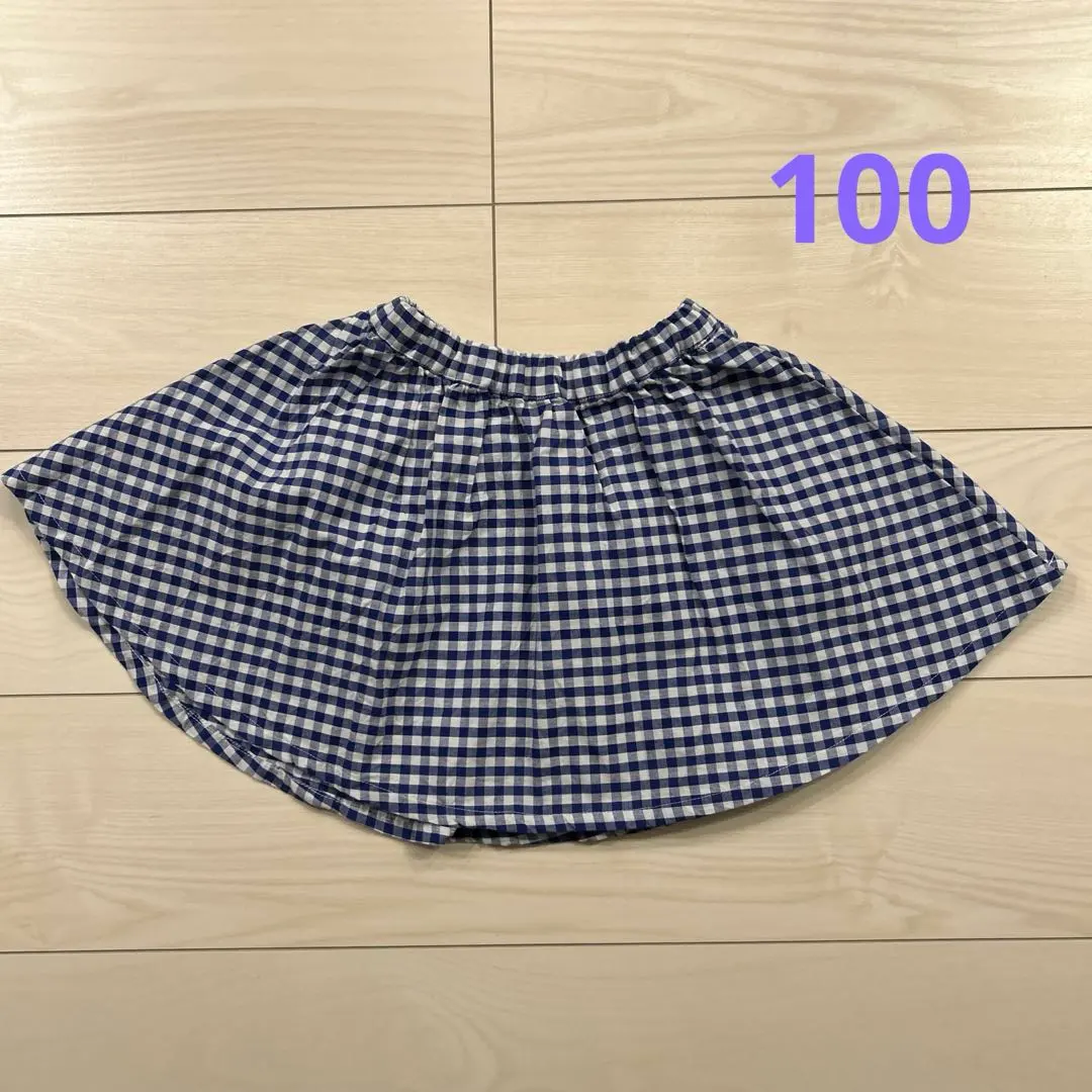Thumbnail of Blue gingham check skirt, size 100