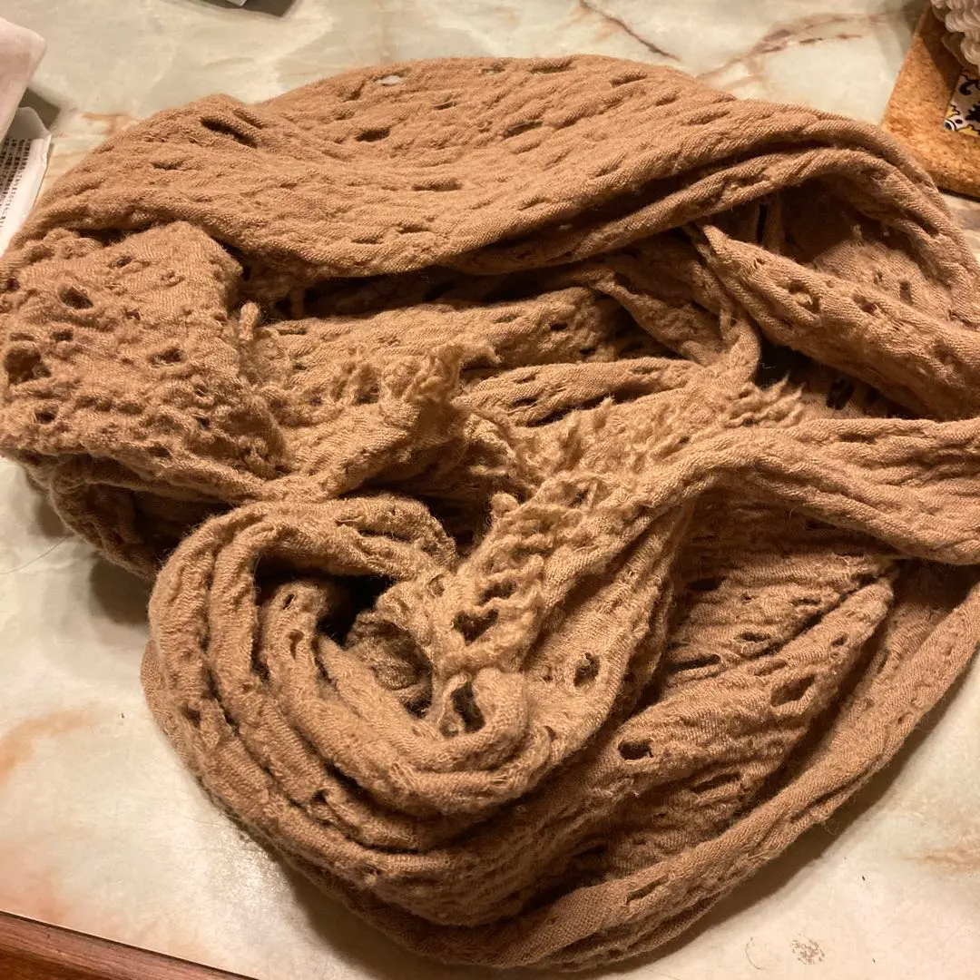 希少ZUCCaズッカ 黒 透かし編み ストール zucca ズッカ 縮絨 メッシュ編み ブラック マフラー ストール