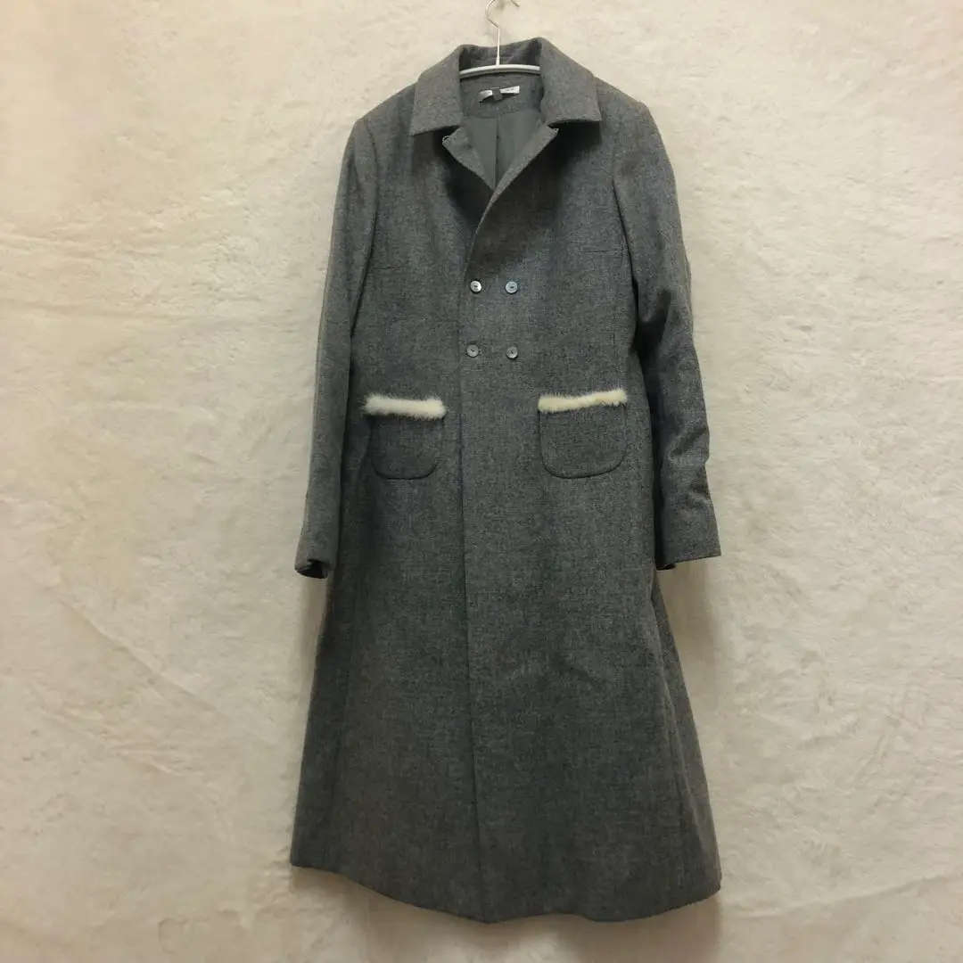 PAULE KA ポールカ★カシミヤ アンゴラ ロングチェスターコート Aライン PAULE KA ポールカ☆カシミヤ アンゴラ ロングチェスターコート
