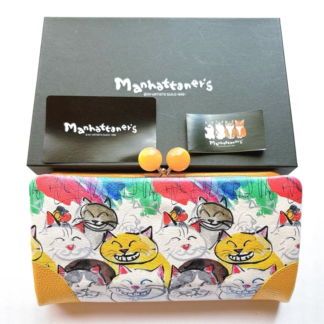 新品】Manhattaner's マンハッタナーズ 笑い猫 長財布 がま口