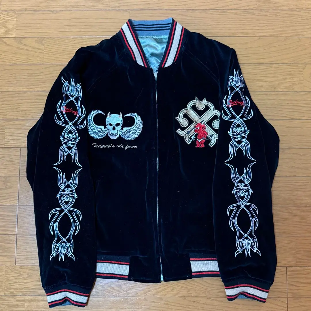 テッドマン黒ベルベット スカジャン テッドマン スカジャン ビンテージ 44号(XL)｜Yahoo!フリマ（旧