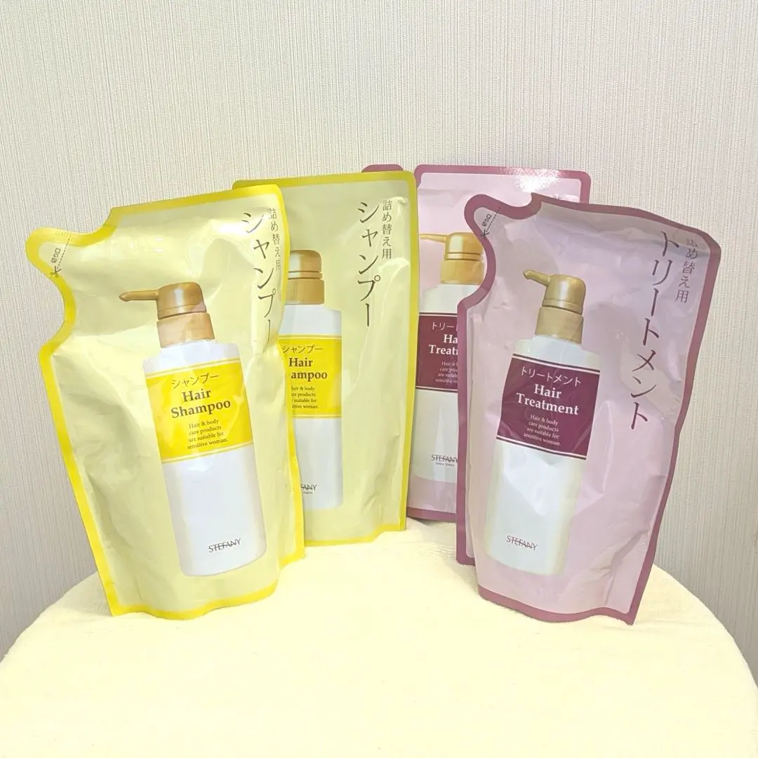 銀座ステファニー シャンプー＆トリートメント　詰め替え　２セット ◇②銀座ステファニー化粧品 ヘアシャンプー&トリートメント 詰